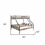 83" X 63" X 60" Gunmetal Twin Xl Over Queen Bunk Bed - Homeroots - Flyclothing LLC