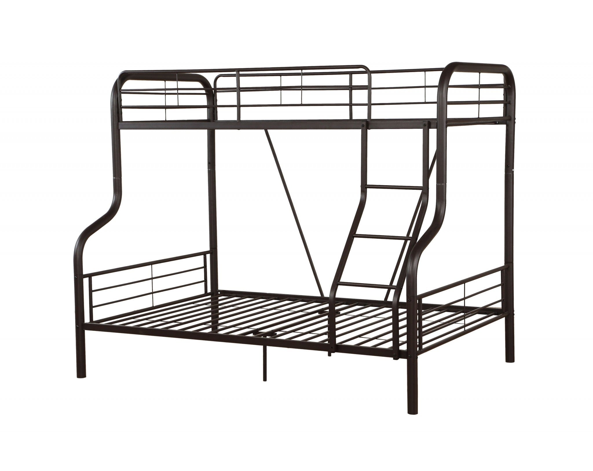 79" X 57" X 63" Twin Over Full Sandy Black Metal Tube Bunk Bed - Homeroots