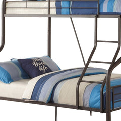 79" X 57" X 63" Twin Over Full Sandy Black Metal Tube Bunk Bed - Homeroots