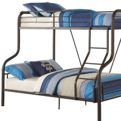 79" X 57" X 63" Twin Over Full Sandy Black Metal Tube Bunk Bed - Homeroots