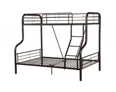 79" X 57" X 63" Twin Over Full Sandy Black Metal Tube Bunk Bed - Homeroots