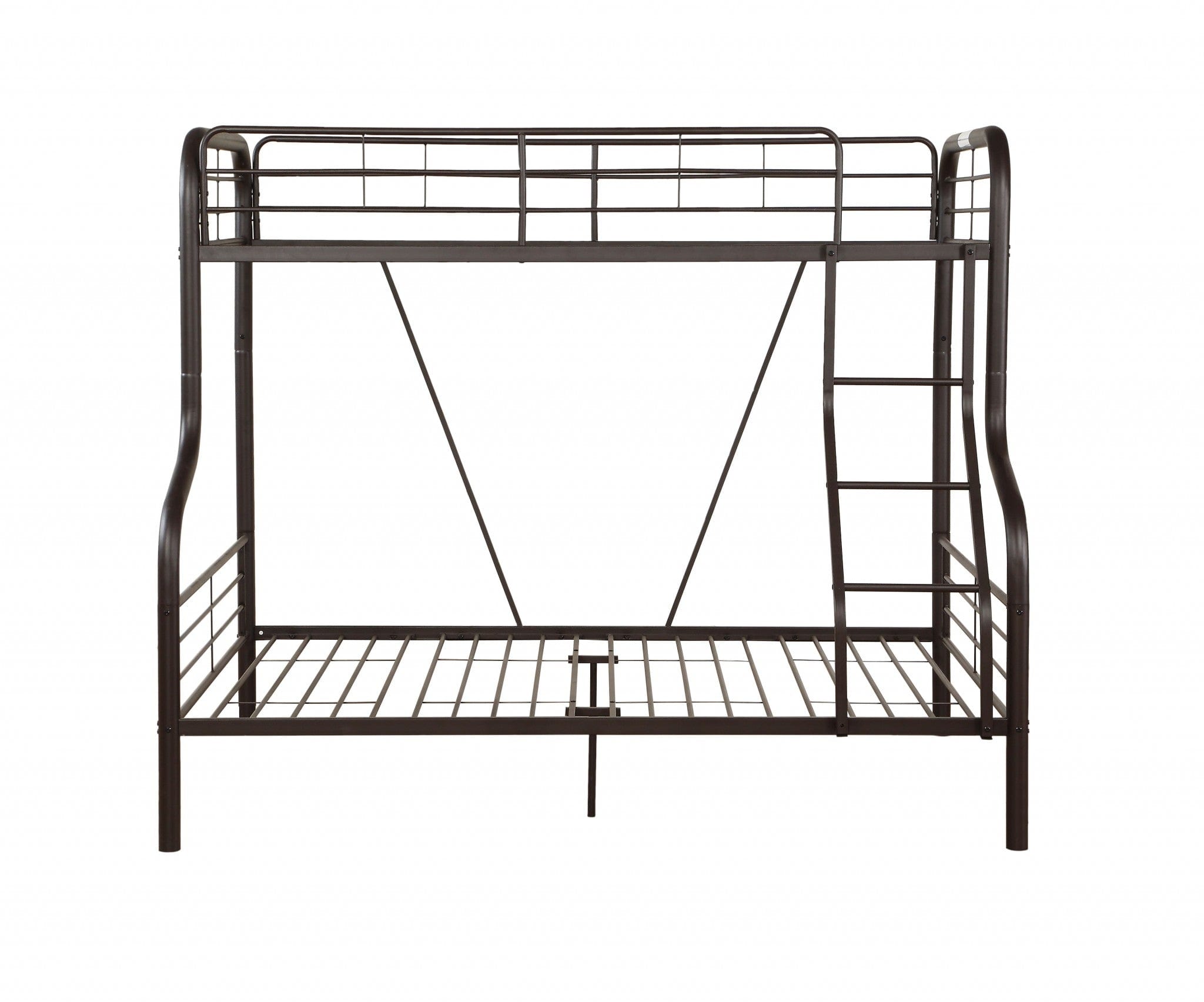 79" X 57" X 63" Twin Over Full Sandy Black Metal Tube Bunk Bed - Homeroots