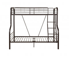79" X 57" X 63" Twin Over Full Sandy Black Metal Tube Bunk Bed - Homeroots