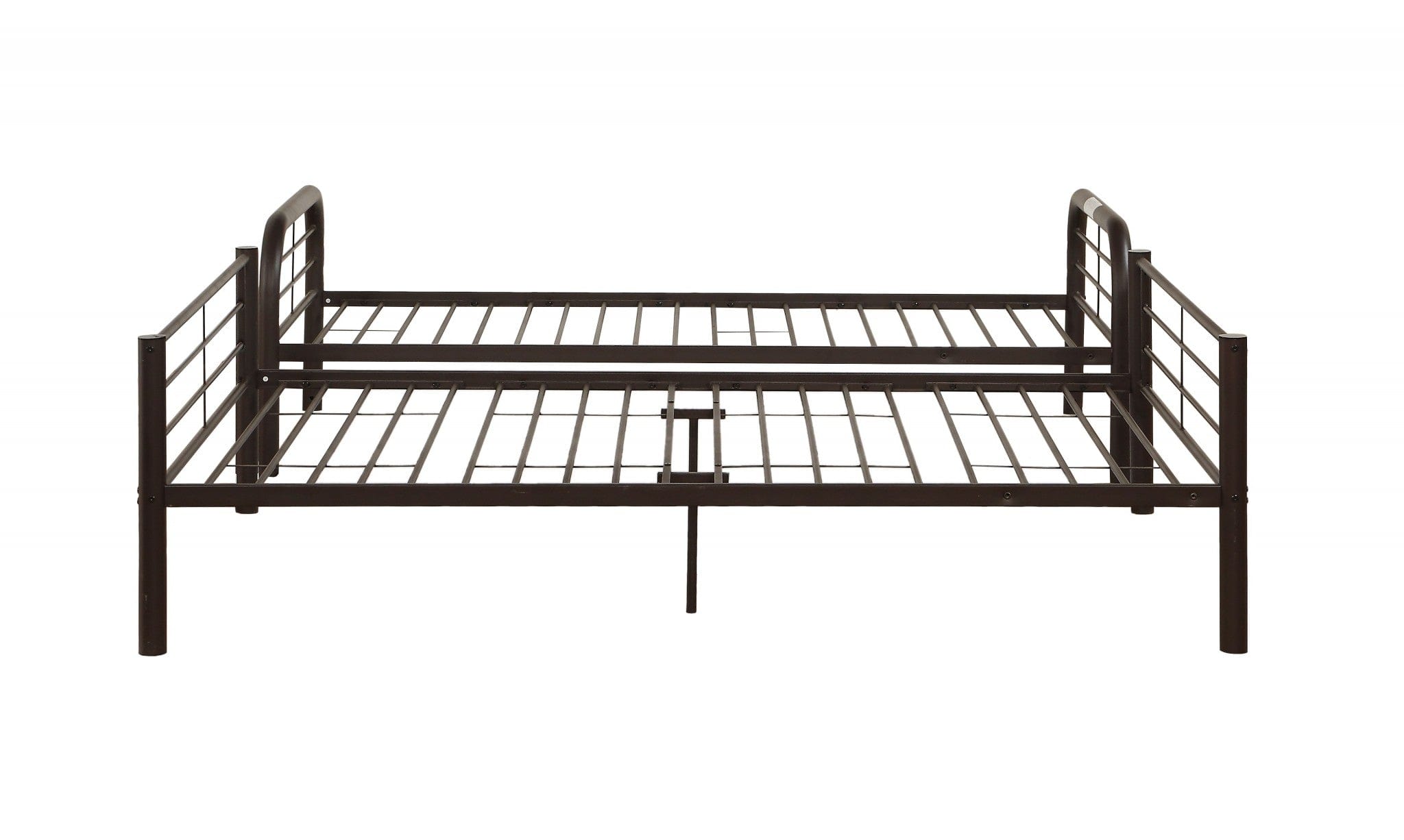 79" X 57" X 63" Twin Over Full Sandy Black Metal Tube Bunk Bed - Homeroots