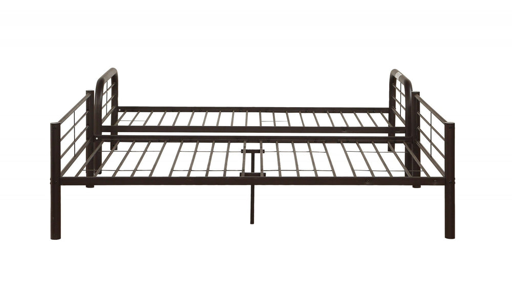 79" X 57" X 63" Twin Over Full Sandy Black Metal Tube Bunk Bed - Homeroots - Flyclothing LLC