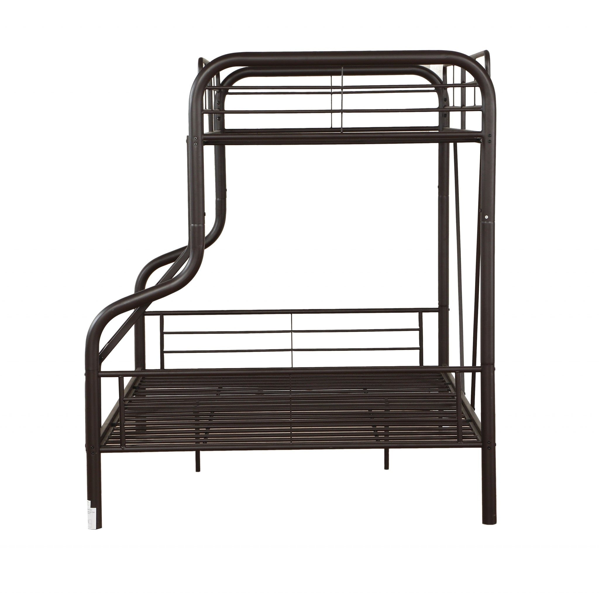 79" X 57" X 63" Twin Over Full Sandy Black Metal Tube Bunk Bed - Homeroots