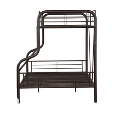 79" X 57" X 63" Twin Over Full Sandy Black Metal Tube Bunk Bed - Homeroots