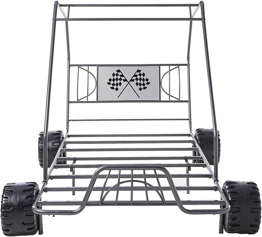 Steel Twin Gunmetal Bed - Homeroots