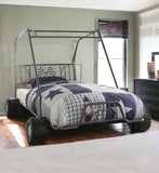 Steel Twin Gunmetal Bed - Homeroots