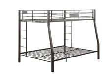 Black Metal Finish Twin Over Full Bunk With Side Ladders - Homeroots - Flyclothing LLC