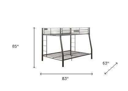 Black Metal Finish Twin Over Full Bunk With Side Ladders - Homeroots - Flyclothing LLC