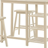 43" Beige Solid Wood Console Table - Homeroots