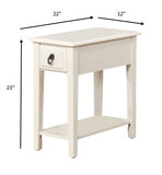 23" White Solid Wood End Table With Drawer And Shelf - Homeroots - Flyclothing LLC