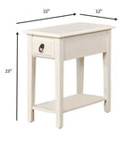 23" White Solid Wood End Table With Drawer And Shelf - Homeroots - Flyclothing LLC