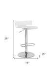 Clear And Silver Acrylic And Metal Low Back Adjustable Height Swivel Bar Chair - Homeroots