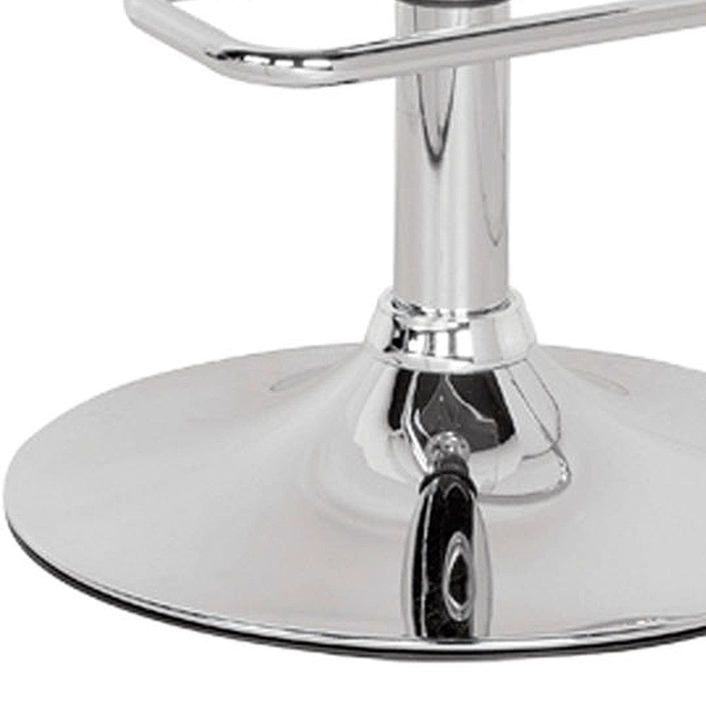 Clear And Silver Acrylic And Metal Low Back Adjustable Height Swivel Bar Chair - Homeroots