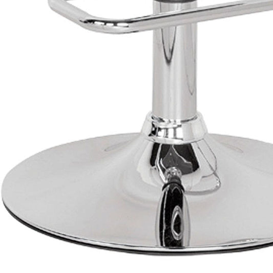 Clear And Silver Acrylic And Metal Low Back Adjustable Height Swivel Bar Chair - Homeroots