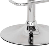 Clear And Silver Acrylic And Metal Low Back Adjustable Height Swivel Bar Chair - Homeroots