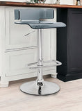Gray And Silver Metal Swivel Low Back Adjustable Height Bar Chair - Homeroots