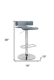 Gray And Silver Metal Swivel Low Back Adjustable Height Bar Chair - Homeroots - Flyclothing LLC