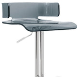 Gray And Silver Metal Swivel Low Back Adjustable Height Bar Chair - Homeroots