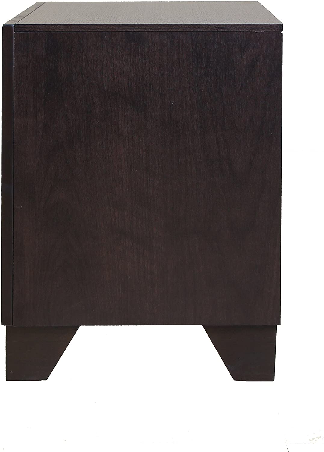 22" Espresso Two Drawers Solid Wood Nightstand - Homeroots