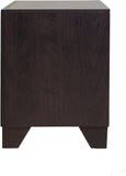 22" Espresso Two Drawers Solid Wood Nightstand - Homeroots