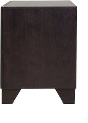 22" Espresso Two Drawers Solid Wood Nightstand - Homeroots