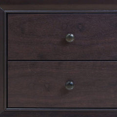 22" Espresso Two Drawers Solid Wood Nightstand - Homeroots