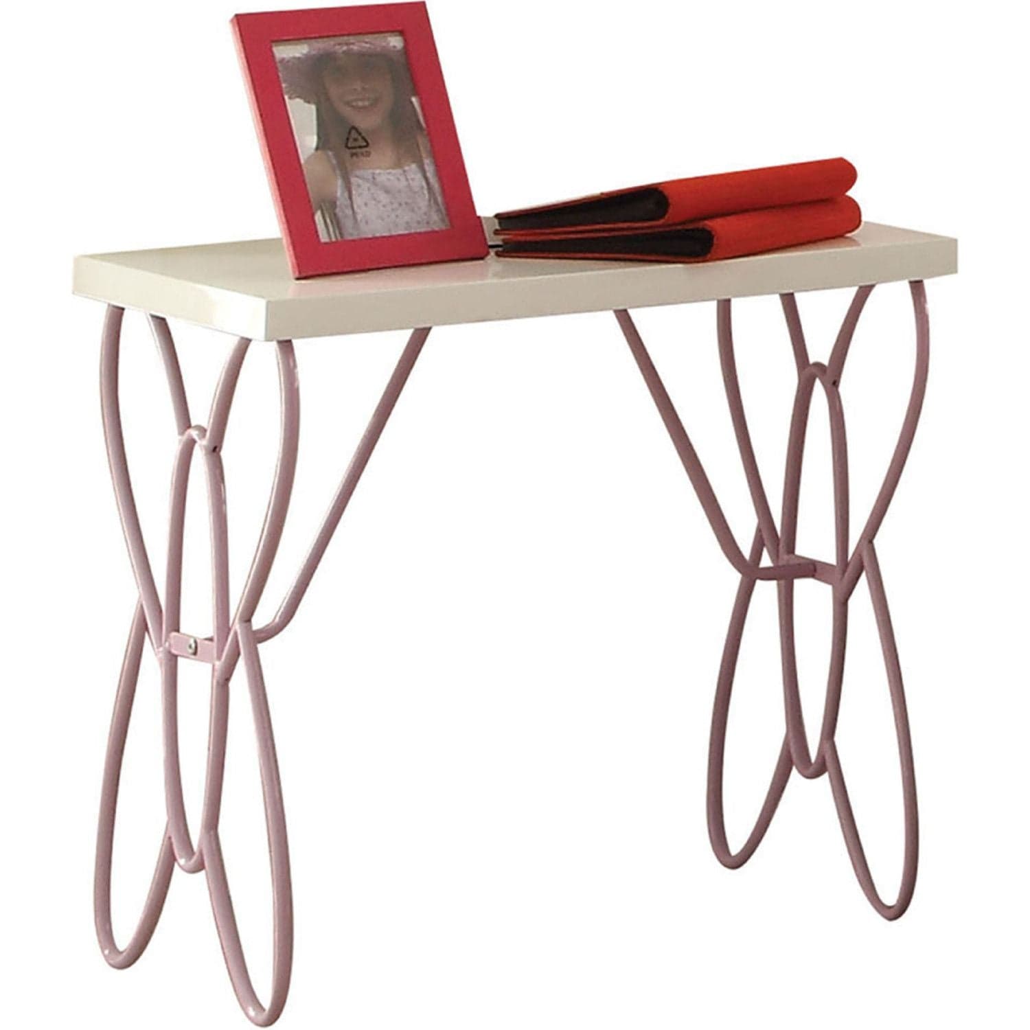 22" Lilac And White Rectangular Nightstand With Top - Homeroots