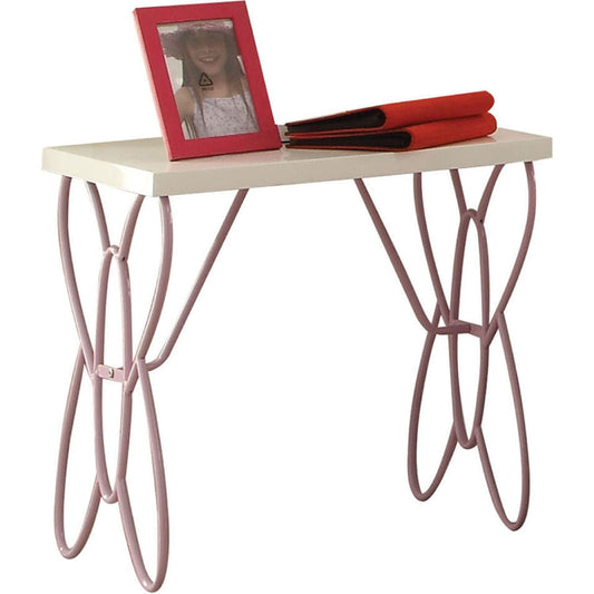 22" Lilac And White Rectangular Nightstand With Top - Homeroots