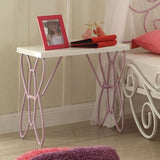 22" Lilac And White Rectangular Nightstand With Top - Homeroots