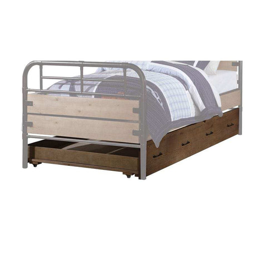Brown and Black Solid Wood Twin Bed Frame - Homeroots - Flyclothing LLC
