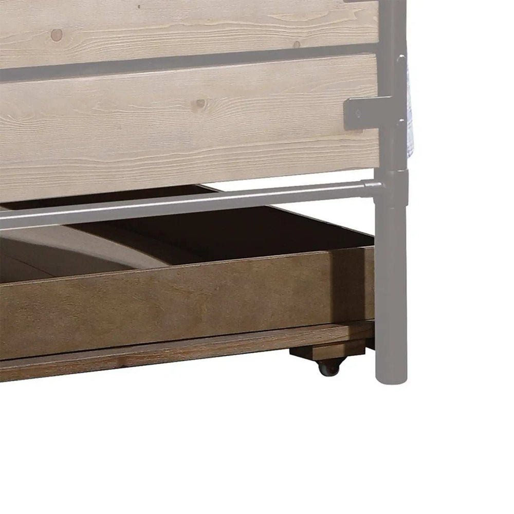 Brown and Black Solid Wood Twin Bed Frame - Homeroots - Flyclothing LLC