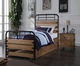23" Brown Two Drawers Metal Nightstand - Homeroots