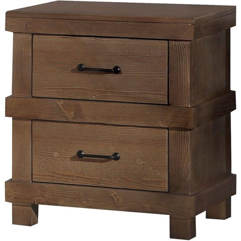 23" Brown Two Drawers Metal Nightstand - Homeroots