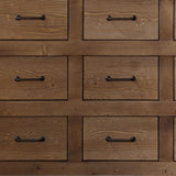 44" Brown Solid Wood Nine Drawer Triple Dresser - Homeroots