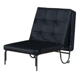 75" Black Faux Leather Tufted Convertible Chair - Homeroots - Flyclothing LLC