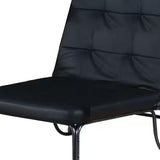 75" Black Faux Leather Tufted Convertible Chair - Homeroots - Flyclothing LLC