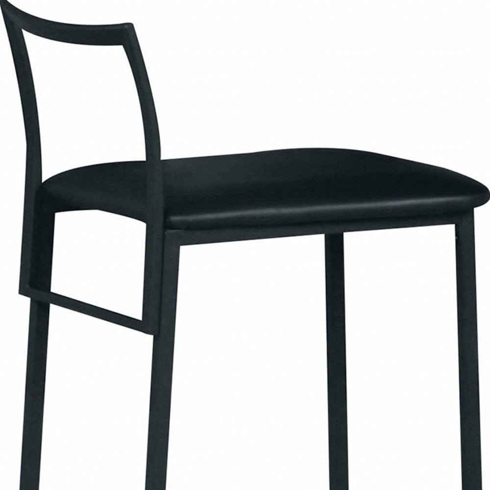 17" Black Faux Leather Side Chair - Homeroots