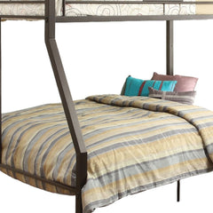 79" X 56" X 65" Twin Over Full Brown Metal Tube Bunk Bed - Homeroots