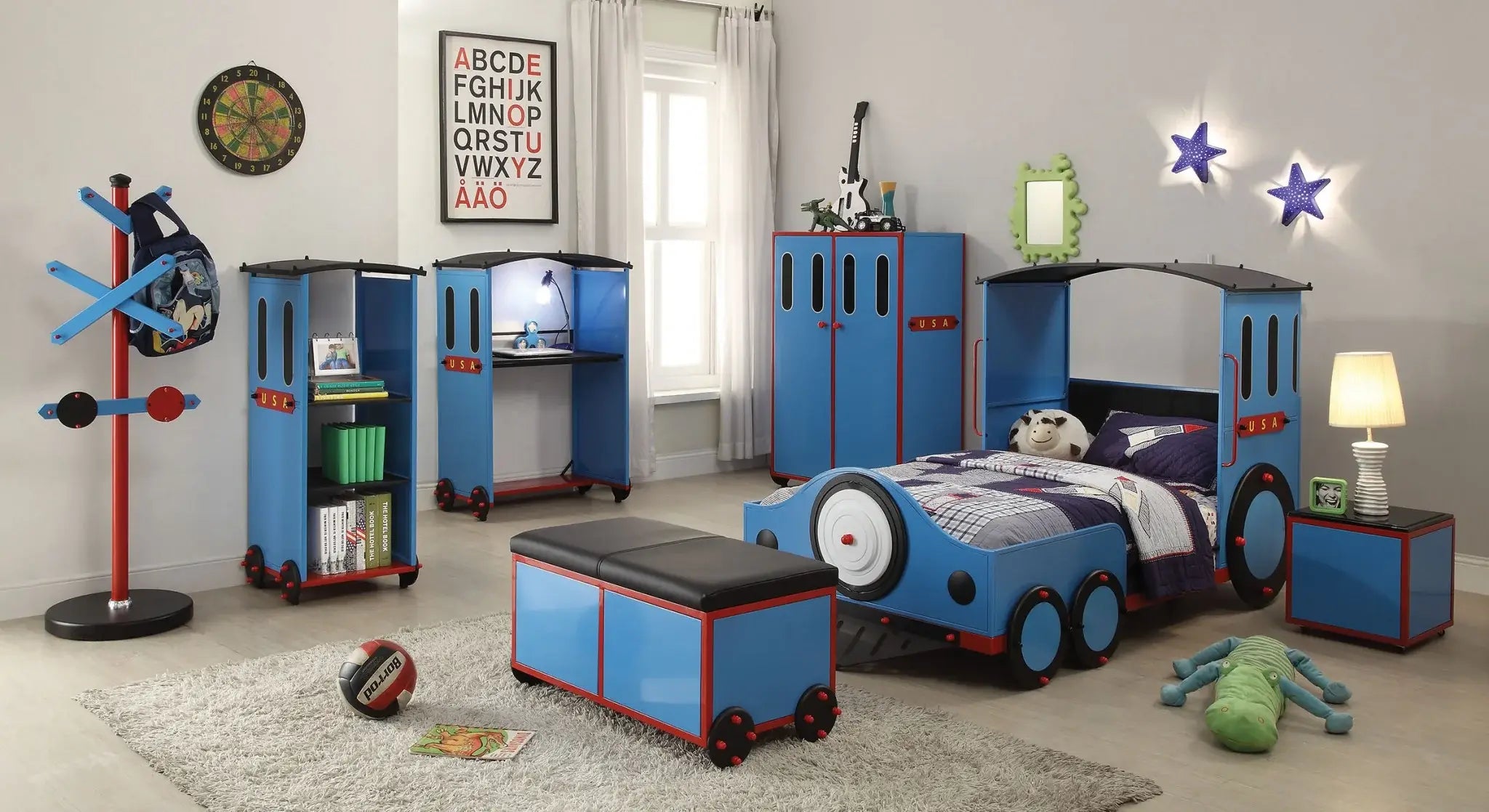 Steel Twin Red White and Blue Bed - Homeroots - Flyclothing LLC