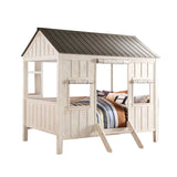 White Solid Wood Bed Frame - Homeroots