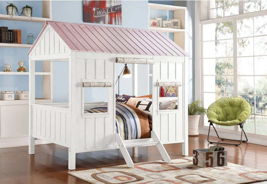 Pink and White Full Bed Frame - Homeroots - Flyclothing LLC