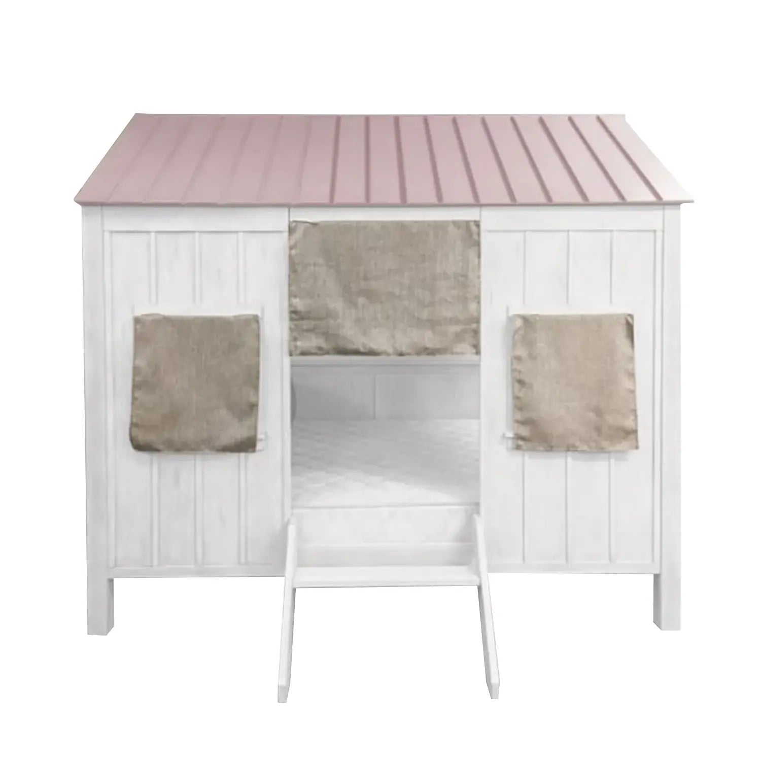 Pink and White Full Bed Frame - Homeroots - Flyclothing LLC