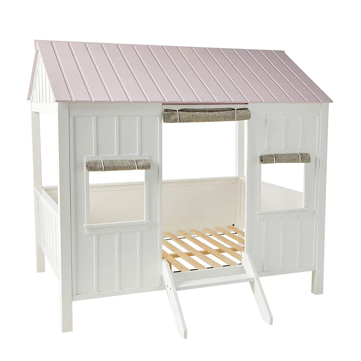 Pink and White Full Bed Frame - Homeroots - Flyclothing LLC