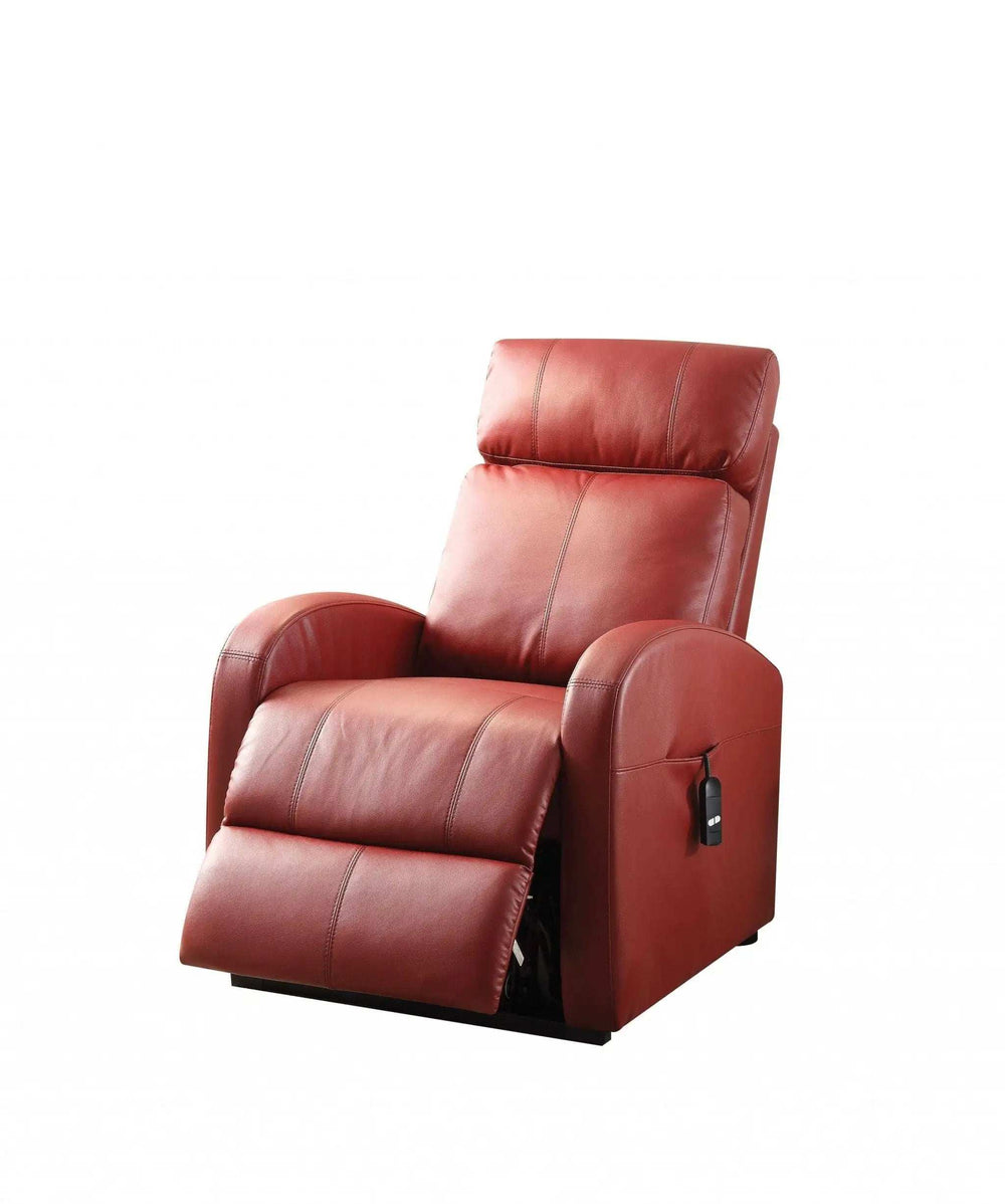 Faux Leather Power Motion Lift Recliner In Red - Homeroots - Flyclothing LLC