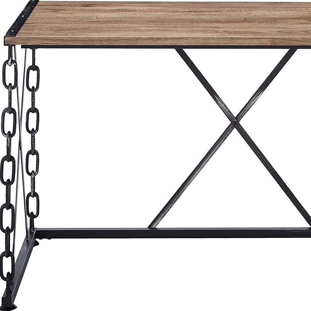 48" Brown and Black Computer Desk - Homeroots - Flyclothing LLC