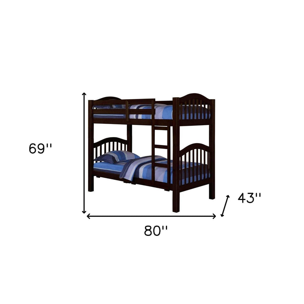 Dark Brown Twin Contemporary Bunk Bed - Homeroots - Flyclothing LLC