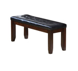 48" Black and Brown Upholstered PU Leather Bench - Homeroots - Flyclothing LLC